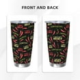 thumbnail image 3 of KLL Red Chili Print 40oz Stainless Steel Insulated Car Cup with Spillproof Lid - Keep Your Drink Hot or Cold on the Go-Without Straw, 3 of 8