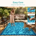 thumbnail image 4 of Wonnitar 9'x12' Extra Large Outdoor Rug Patio Waterproof,Reversible Camping Rugs Plastic Straw Rv Rugs for Outside Under Awning,Portable Lightweight 9x12ft Carpet for Backyard, 4 of 9