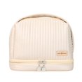 thumbnail image 1 of PU Makeup Bag Dry Wet Separation Double-layer Handbag Travel Washbag (White), 1 of 4