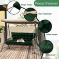 thumbnail image 2 of SDJPOI 2-3 Seater Porch Swing Replacement Cushion, Thicken 4" Waterproof Outdoor Bench Cushions with Backrest for Outdoor Furniture ( dark green，70in*40in）, 2 of 6