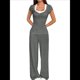 thumbnail image 2 of Tops Cortos Y2K para Mujer, Camisetas de Punto con Cuello en V y Mangas , Camisetas de Punto Ajustadas con Botones. Gris S, 2 of 9