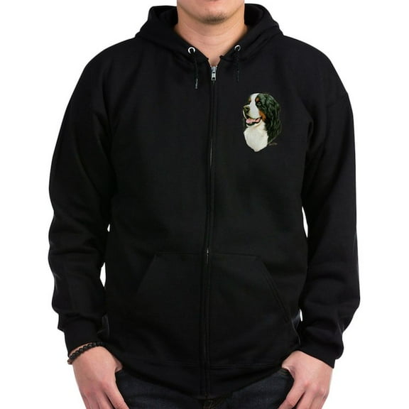 CafePress - Bernese Mountain Dog Zip Hoodie (Dark) - Zip Hoodie, Classic Hooded Sweatshirt with Metal Zipper