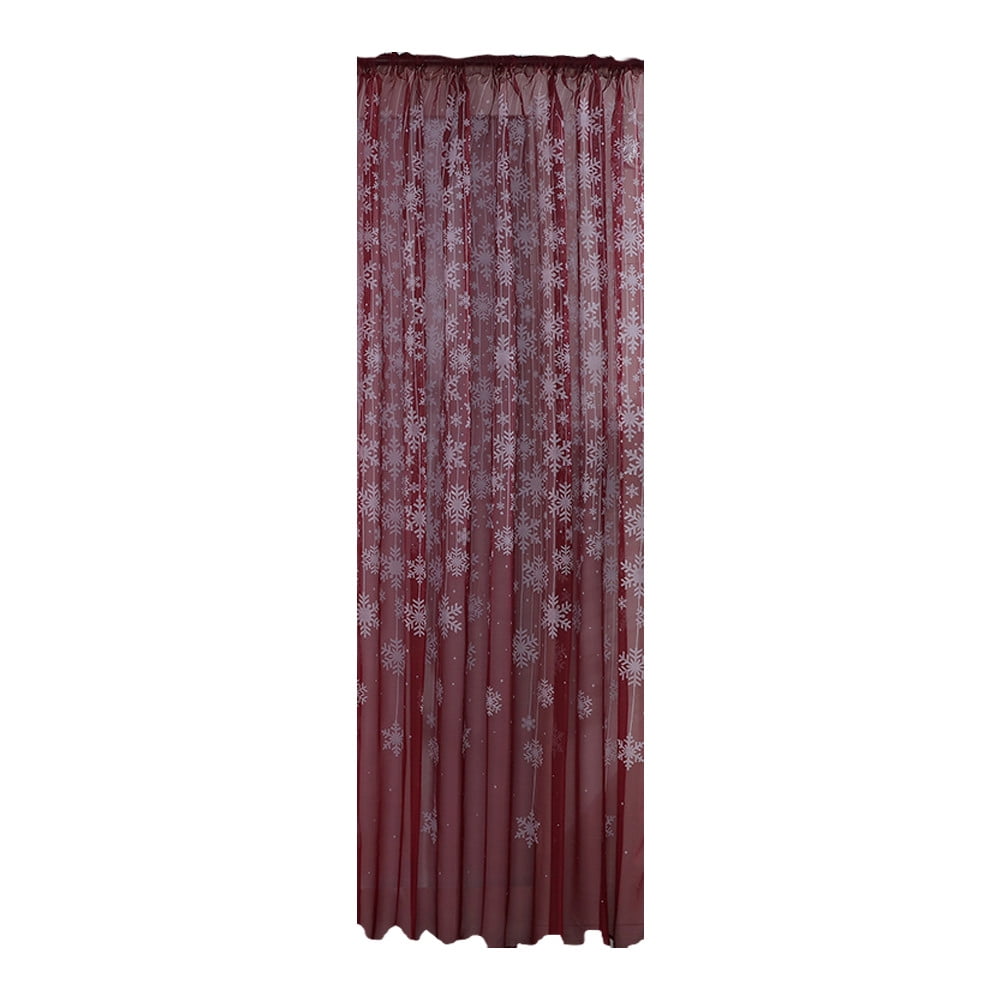 1Pcs Rideau Flocon de Neige de Noël Tulle Fenêtre Voile Drapé Cantonnière