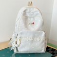 thumbnail image 4 of Cute Backpack Cute Backpack with Lace Large Laptop Daypack with Cute Accessories Daypack Travel Back-to-School(A19_Light Gray,One Size), 4 of 4