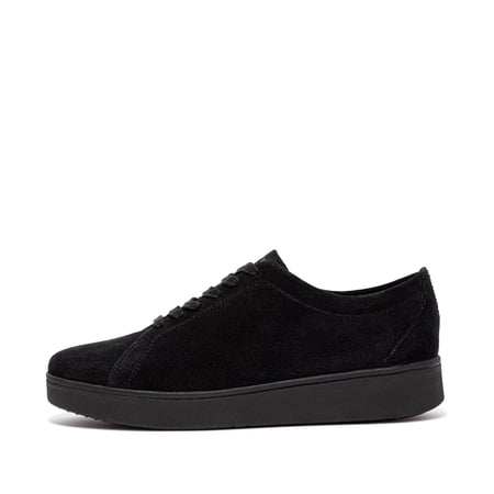 FitFlop Womens Rally Lace-Up Low-Top All Black 6M