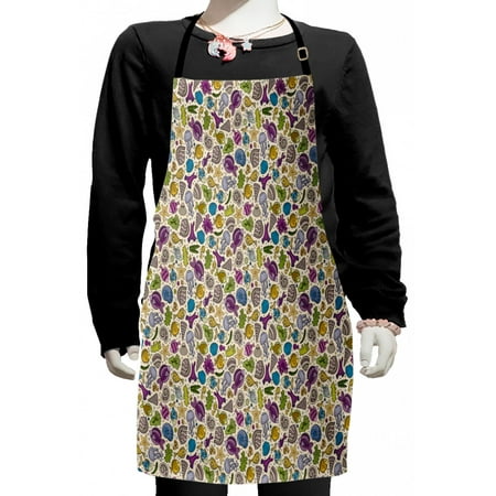 

Cartoon Kids Apron Colorful Undersea Ocean Creatures Shells Fish Tube Moss Hand Drawn Circles Image Boys Girls Apron Bib with Adjustable Ties for Cooking Baking Painting Multicolor by Ambesonne