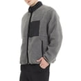 thumbnail image 3 of hirigin Men Lamb Fleece Jacket Contrast Color Casual Loose Warm Long Sleeve Zip Up Jacket for Outwear Streetwear, 3 of 7