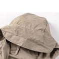 thumbnail image 4 of Men's Outdoor Casual Hooded Jacket Coat Windbreaker Sun Protection Zipper Long Sleeve Solid Color Lightweight Breathable Hiking Fishing Travel Streetwear | AESTIVO,Khaki L, 4 of 8
