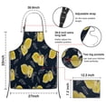 thumbnail image 3 of Yellow Lemon Fruit Slices DarkBlue Pattern Apron-Garden Aprons for Women with Pockets-Cotton Linen Waterproof Kitchen Cooking Gardening Aprons Adjustable for Kitchen,Cooking,BBQ and Salon 33x27 Inch, 3 of 4