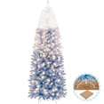 thumbnail image 2 of Árbol de Navidad Topeakmart Prelit Slim de 2,28 m con luces de color azul lago, 2 of 7