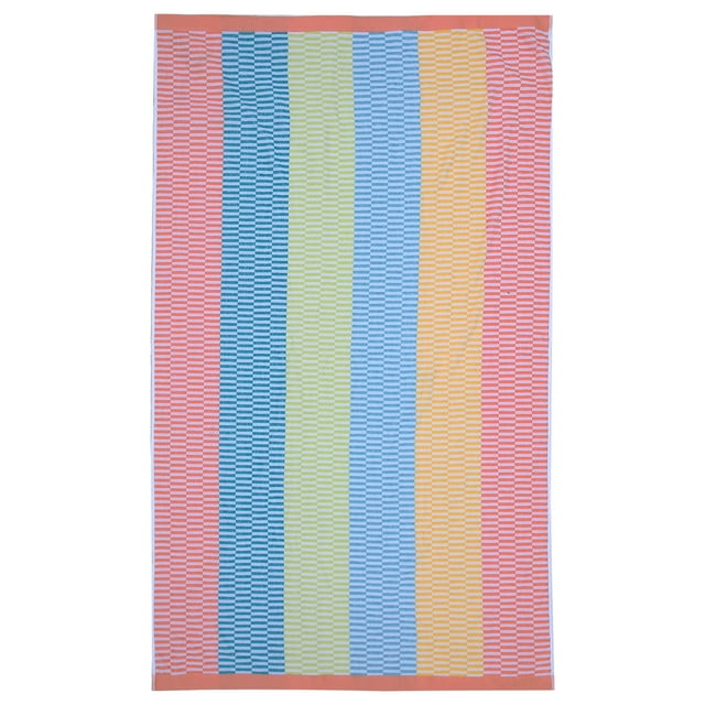 Serviette de plage en coton Rayures multicolores HOMETRENDS