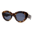 thumbnail image 2 of Womens Thick Plastic Mod Fashion Large Cat Eye Sunglasses Tortoise Black, 2 of 4