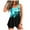 Black, variant on Women Conservative Print Strappy Back Set Two Piece Swimsuits Swimdress Blue,XL