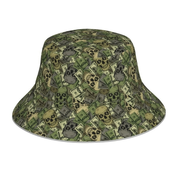 Balery Green Skulls Sombreros para el sol para hombre y mujer, sombrero de pescador con UPF 50+