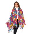 thumbnail image 3 of FORMRS Womens Scarf Winter Soft Long Big Warm Shawls Wrap Tassel Scarves, Red Whimsical Floral, 3 of 9