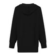 thumbnail image 4 of Odeerbi Shirts for Women Tops Blouses Long-sleeved Pocket Pullover Hoodie Dress Waist Sweatshirt Solid Black, 4 of 5