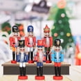 thumbnail image 2 of 6x Wood Nutcracker Puppet Party Supplies Tree Ornaments, 2 of 6