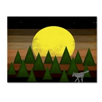 Trademark Fine Art 'Nighttime In The Forest With Wolf' Canvas Art by Tammy Kushnir