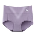 thumbnail image 2 of rygai Women Underpants Breathable High Elasticity Intimate Slim Fit No Constraint Tummy Control Elastic Plus Size Lady Panties for Daily Wear,Purple 3XL, 2 of 8