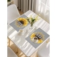 thumbnail image 5 of Yellow Sunflowers Placemats Set of 4, Floral You Are My Sunshine Grey Quotes Placemats for Dining Table, Place Mats for Kitchen Tabletop, Waterproof Wipeable Dining Table Mats Set, 5 of 9