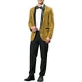 thumbnail image 2 of Lars Amadeus Men's Sequin Sport Coats Shawl Lapel One Button Wedding Shiny Blazer, 2 of 6