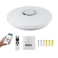 thumbnail image 1 of Lámpara de techo con audio Bluetooth, luz led redonda para dormitorio, luz led de colores de 30 cm, 1 of 6