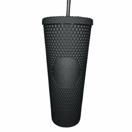 

2022 New Starbucks Diamond Durian Straw Cup Large Capacity Water Cup 24Oz/710ML(Black)