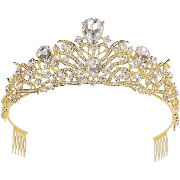 Crystal Tiara Crowns for Women Girls, Royal Queen Crown, Wedding Tiara for Bride,Princess Crystal Hair Accessories for Quinceanera Pageant Prom Birthday
