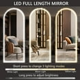 thumbnail image 3 of Hasipu 77" x 30" LED Arch Full Length Mirror, White Frame Mirror with Lights Wall Mounted Free Standing Leaning for Bedroom, Living Room, Dressing Area, 3 of 8