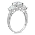 thumbnail image 3 of 3.25 ct Brilliant Round Cut Genuine Cultured Diamond SI1-SI2 J-K 14K White Gold Three-Stone Promise Wedding Statement Engagement Designer Ring size 4.5, 3 of 6