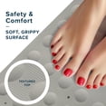 thumbnail image 3 of Square Natural Rubber Shower Stall Mat, 21” x 21”, Non Slip Safety, Built-in Product Protection, 140 Power Grip Suction Cups, Center Drain Hole, Tan, 3 of 5
