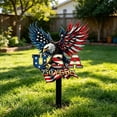 thumbnail image 4 of 1Pc Metal Memorial Day Yard Signs, 4th of July Outdoor Decor Patriotic Eagle Metal Garden Stakes, Independence Day Eagle Lawn Ornament, Weather-Resistant Iron Art, Garden Stake, 4 of 6