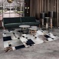 thumbnail image 3 of Cowhide Leather Pattern Print Carpet Irregular Living Room Gray Artist'S Product Geometric Floor Mat Black And White Gray Rugs My Lux Decor Round, 3 of 7