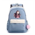 thumbnail image 5 of 1pc Cute Cartoon Girl Pattern Backpack With Comfortable Small Plush Ball, Girls School Bag, Simple Lightweight Candy Color Backpack, Students Backpack For Daily Use, Breathable Backpack, 5 of 5