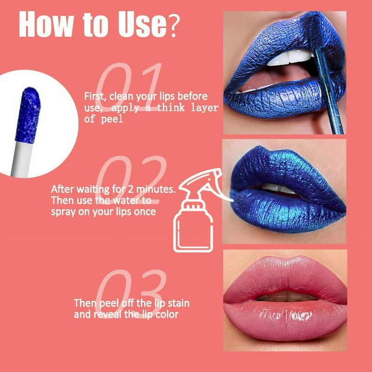 FrusdeLip Stain Peel Off, Long Lasting Waterproof Peel Off Lip 