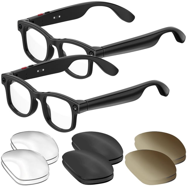 Lentes Inteligentes ThinkLens 2 Piezas IA Cámara 8MP 4GB 260mAh Bluetooth/WiFi Traductor App Móvil Negro.
