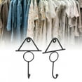 thumbnail image 4 of 2 uds ganchos para abrigos, ganchos para ropa montados en la pared para colgar bufanda, bolsa, toalla, llavero, sombrero, tienda de vestidos, decoración de exhibición, color negro, 4 of 5