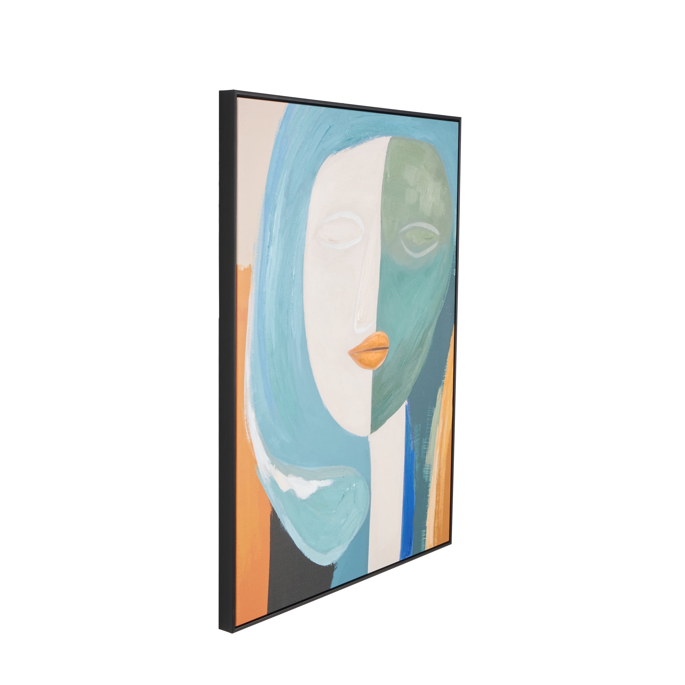 30" x 40" Impressionist Woman Framed Wall Art with Brushed Paint Strokes and Black Frame, by DecMode