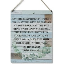 Zomyto Inspirational Signs Gift Farmhouse May the Road Rise Up to Meet You May the Wind Be Always at Your Back Wooden Hanging Sign Rustic Wall Art Home Bedroom Decoration 10 x 8 Inches