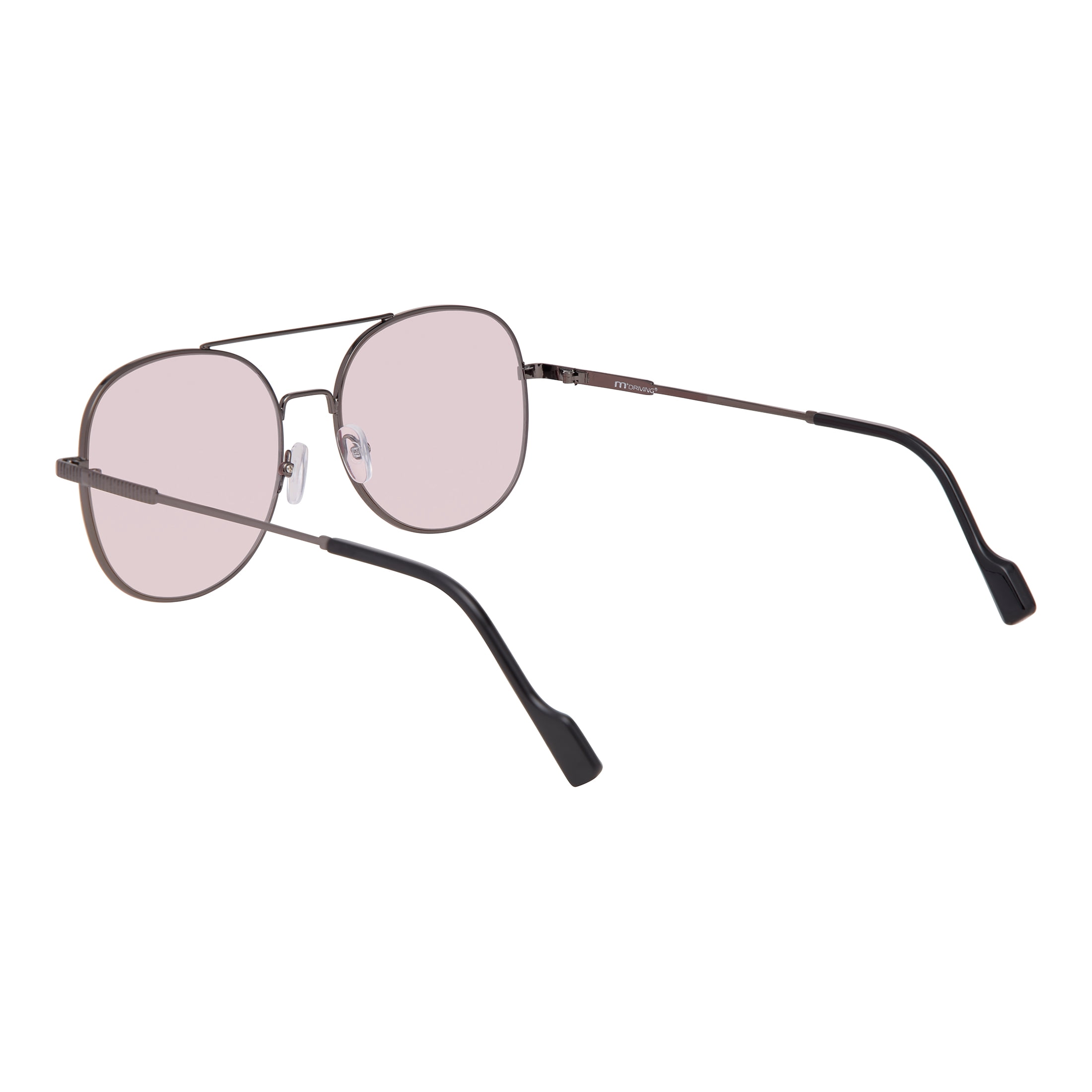 M+ Driving Glasses, Women's Protective Eyewear, MD645217, Metal Frame, Gunmetal, Rose Lenses