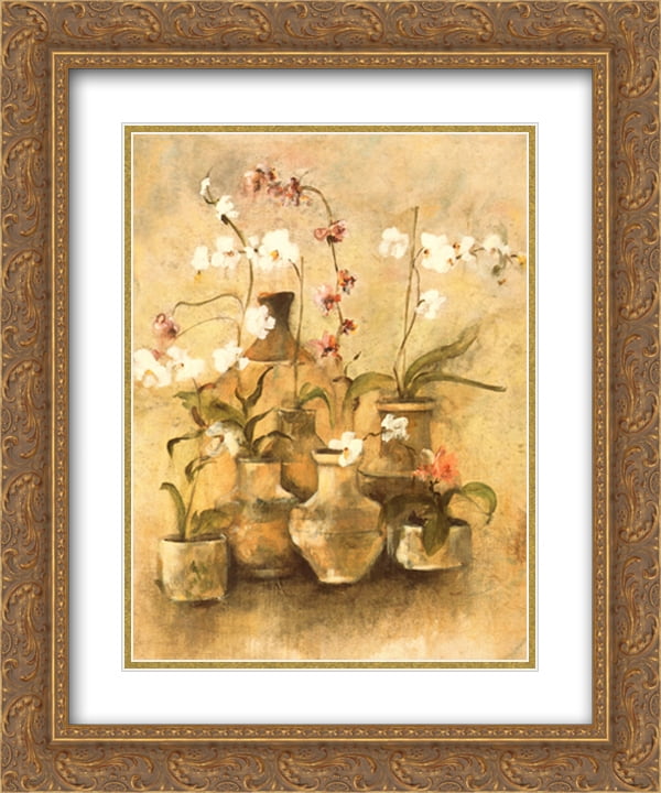 Arrangement of Orchids I 2x Matted 15x18 Gold Ornate Framed Art Print
