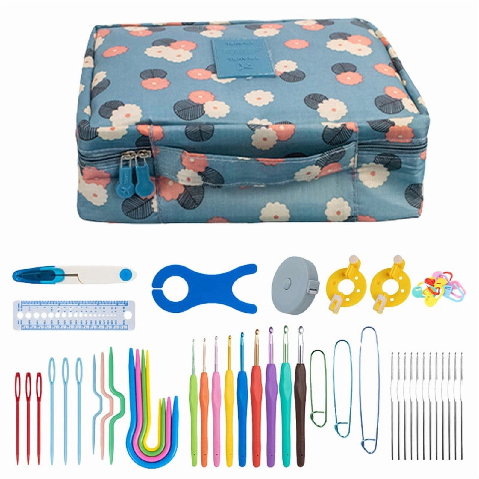Crochet Yarn Kit Ergonomic Handle Assorted Colors Smoothing Crochet Hook Set for Beginner DIY