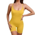 thumbnail image 2 of YUNAFFT Slimming Seamless Solid Color Yoga Bodysuit with Removable Padded Bra and Cross Back Straps for Women, 2 of 6