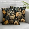 thumbnail image 3 of Orinice Owl Flowers Leaves Graphic Decorative Throw Pillow Cover for Home Couch Bed Sofa, High-Quality 1PC 20x20in, 3 of 5