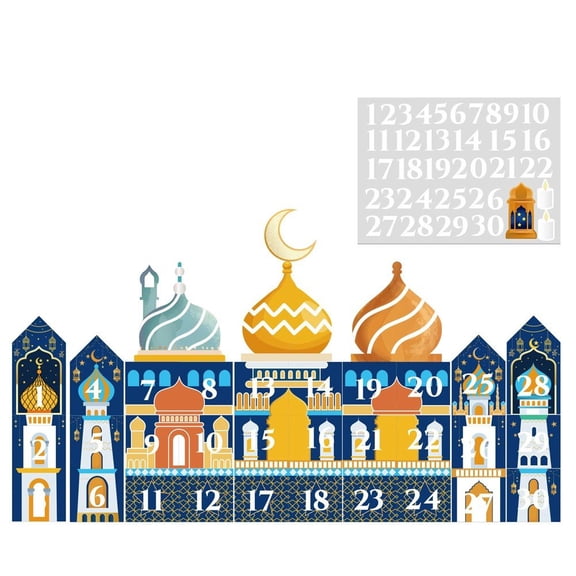Jiibva 30Pcs/Set Eid Mubarak Candy Boxes 30 Days Advent Calendar Gift Treat Boxes Ramadan Party Favor Boxes Party Decorations