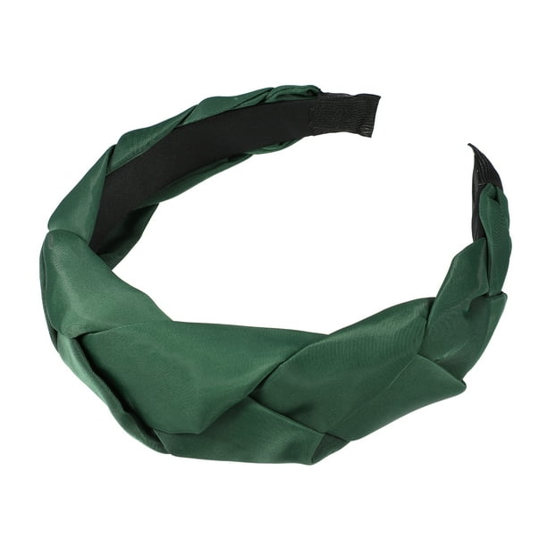 Diademas anchas sólidas, moda antideslizante, aro de pelo verde negruzco, 1.61 pulgadas de ancho, para mujeres niñas