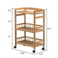 thumbnail image 2 of Kitchen Mobile Rolling Serving Cart Storage 3 Tiers Standing Wood Color 53*30*80cm for Restaurants, Parlors, Coffee Stations, 2 of 12