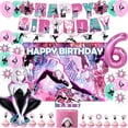 thumbnail image 4 of Spiderwoman Gwen decoración de fiesta de cumpleaños, pancarta de globo, telón de fondo, vajilla, suministros para Baby Shower, 4 of 5