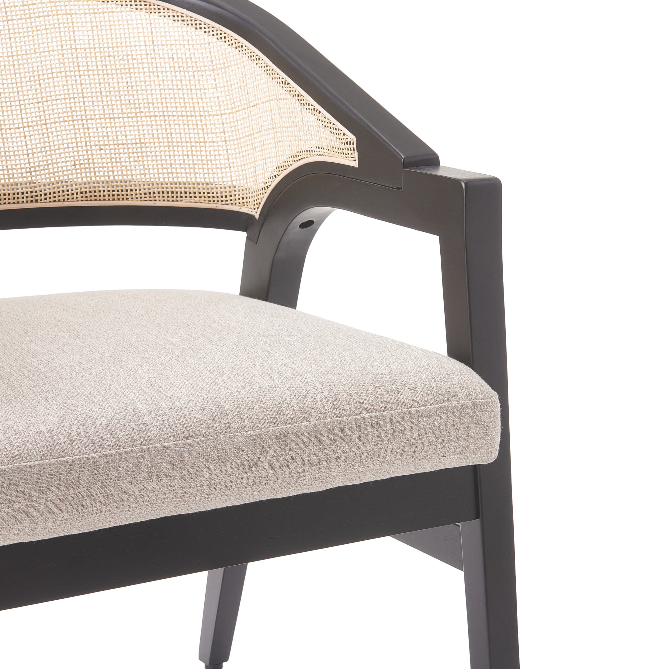 Christopher Knight Home Modern Dining Arm Chairs with Cane Back, Wood Frame, Black, Set of 6