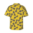 thumbnail image 3 of Daiia Summer Pineapple Hawaiian Shirt for Men Gentle Cotton Regular Short Sleeve Casual-Large, 3 of 9